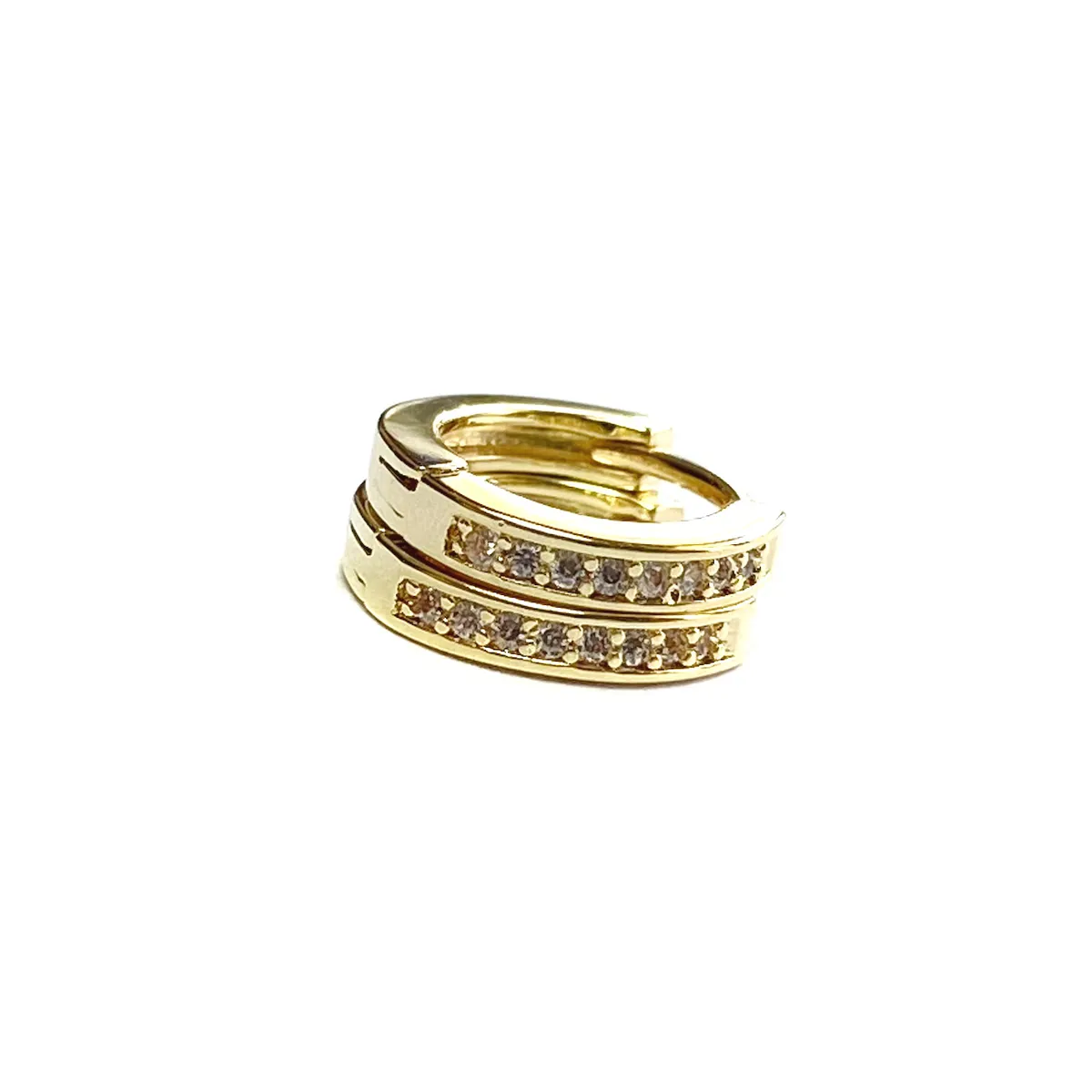 COGGIOLA - Aros Argollas Circón 12mm Enchapado Oro 18K