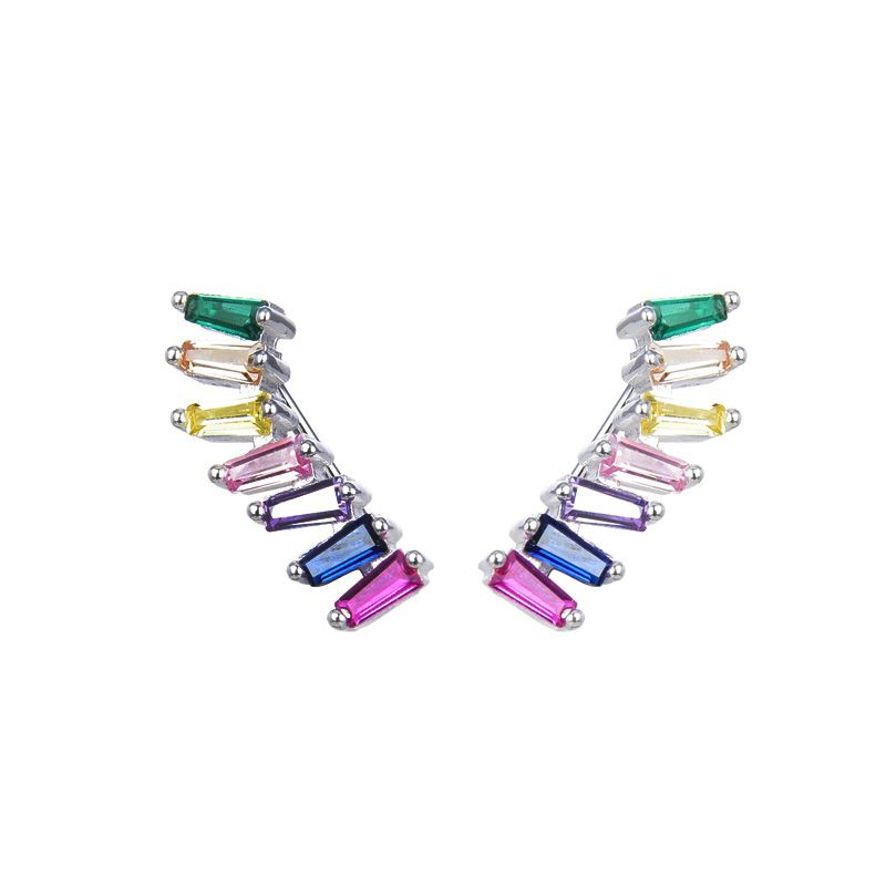ANDREA COGGIOLA JOYAS - Aros Trepador Circón Colores Plata 925