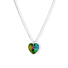 ANDREA COGGIOLA JOYAS - Collar Corazón Cristal Vitrail Plata 925.