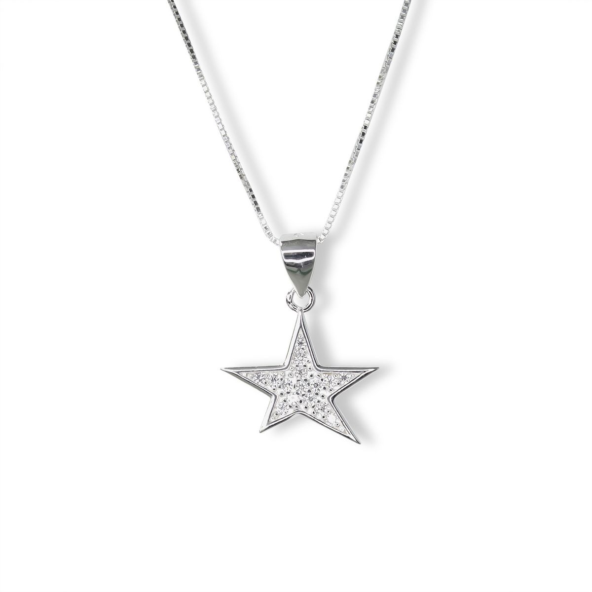 COGGIOLA - Collar Estrella Circón 45cm Plata 925