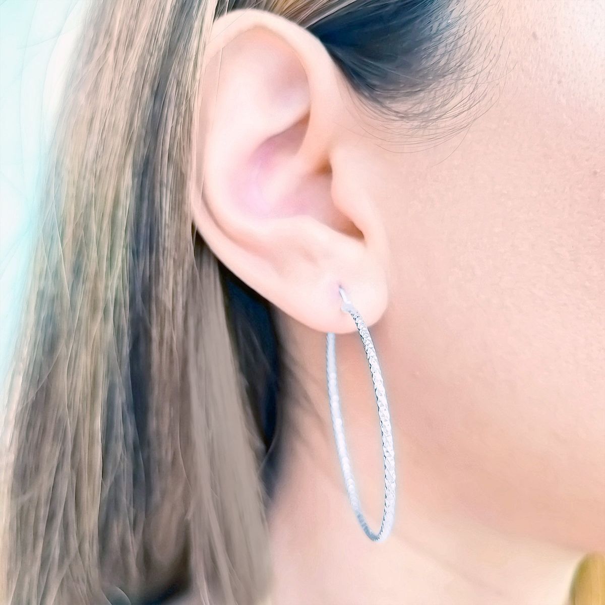 ANDREA COGGIOLA JOYAS - Aros Argolla Satinada 45mm Plata Fina 925