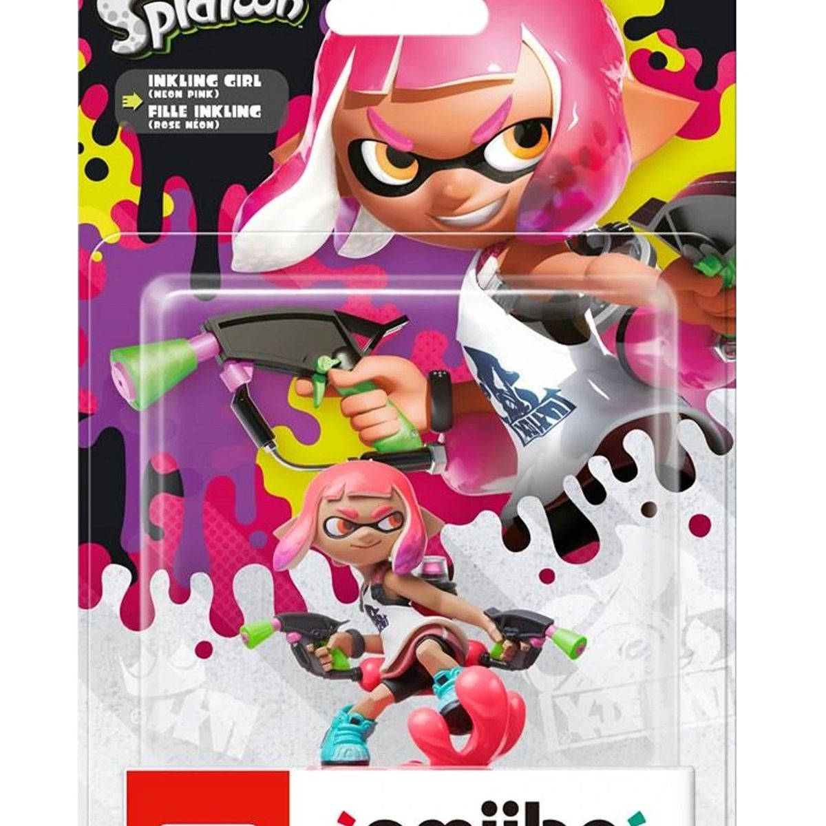 NINTENDO - Figura Amiibo Inkling Girl Neon Pink - Colección Splatoon - Sniper