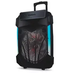 FUJITEL - Parlante Karaoke de 15" RGB Recargable + Micrófono Inalámbrico BT15L - Negro