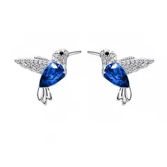 GENERICO - Aros Colibrí plata 925 joya juvenil mujer