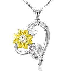 GENERICO - Collar plata 925 girasol joyas mujer regalo