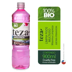 TEZA - 3 Limpia Pisos 100% Biodegradable Primavera 900 Ml