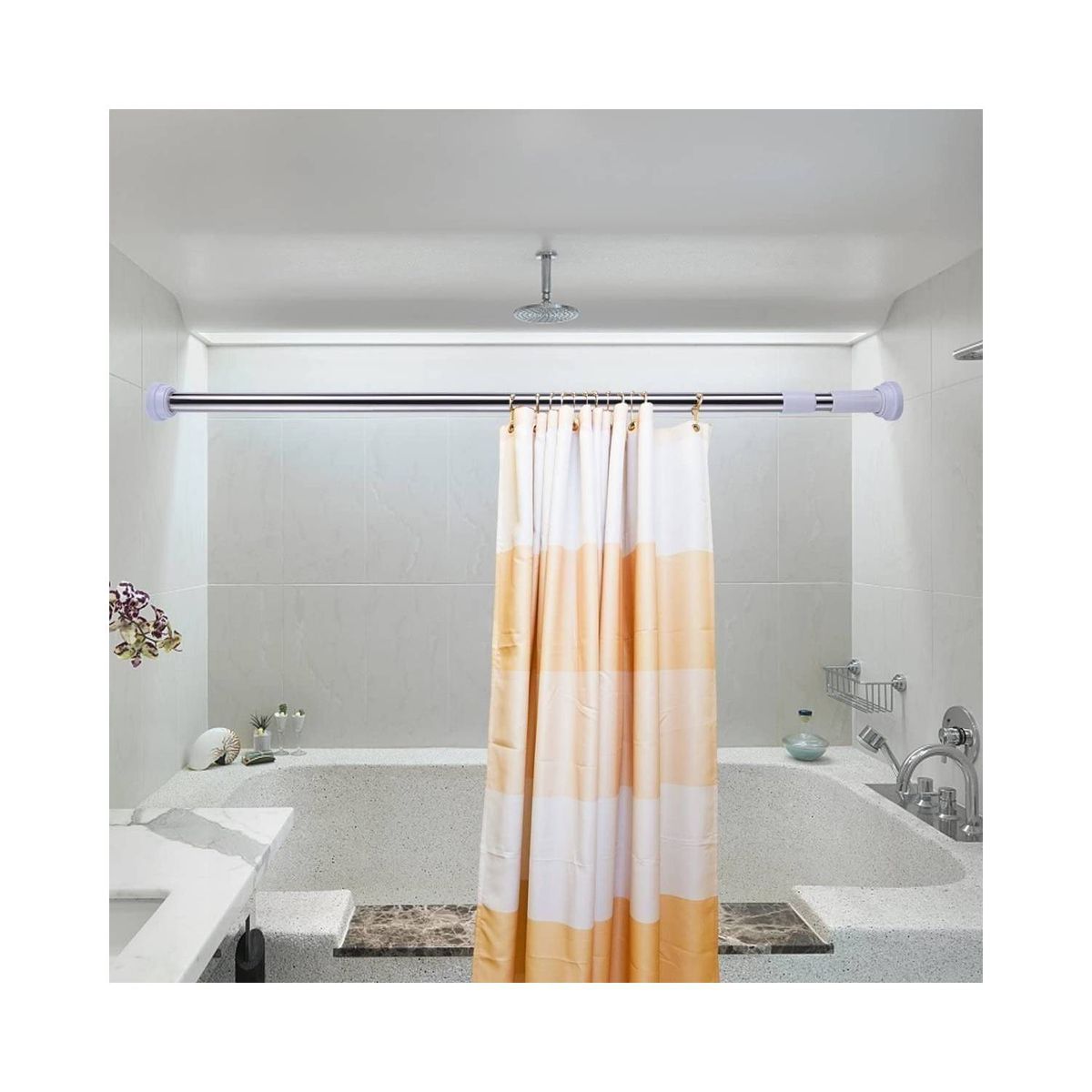 GENERICO - Barra Extensible 110-200cms Cortina Ducha Cromada Calidad