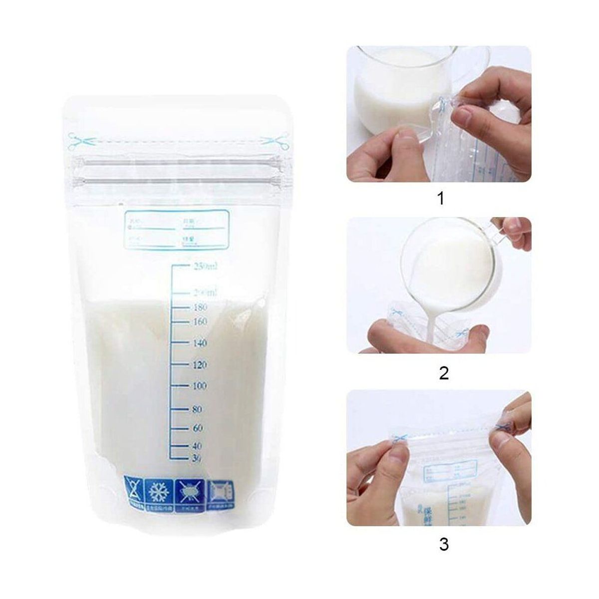 GENERICO - Bolsas de leche maternal para el almacenamiento x 30