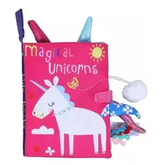 BEBE - Libro Sensorial Tela Estimulación Visual Unicornio