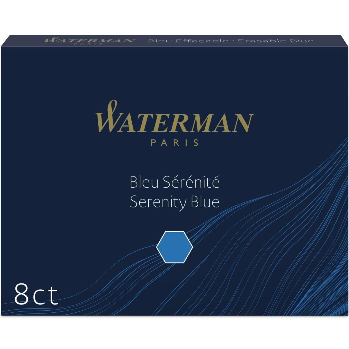WATERMAN - Cartucho De Tinta Para Pluma Estandar Waterman Azul x8