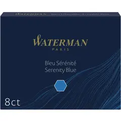 WATERMAN - Cartucho De Tinta Para Pluma Estandar Azul x8