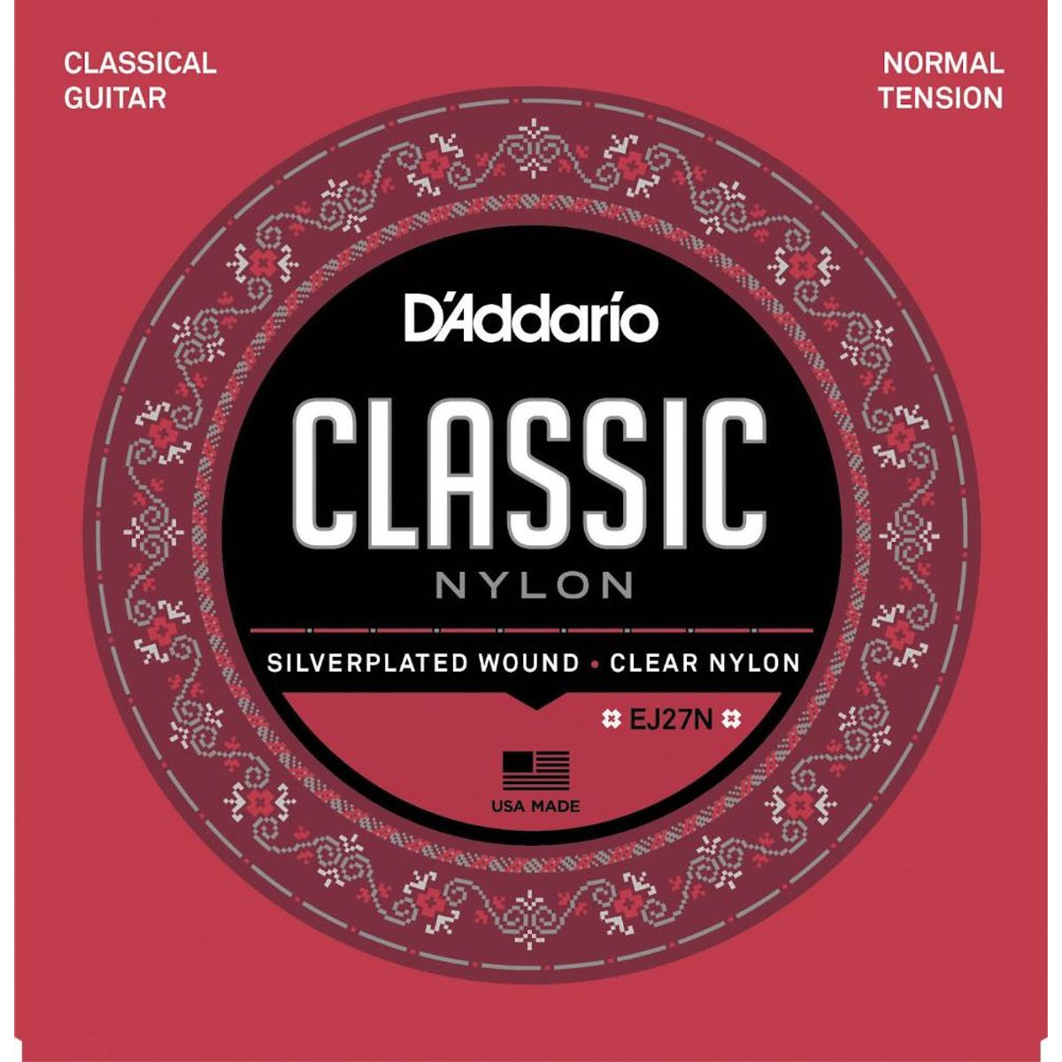 DADDARIO - Cuerdas para guitarra clasica D'Addario EJ27N - Rojo