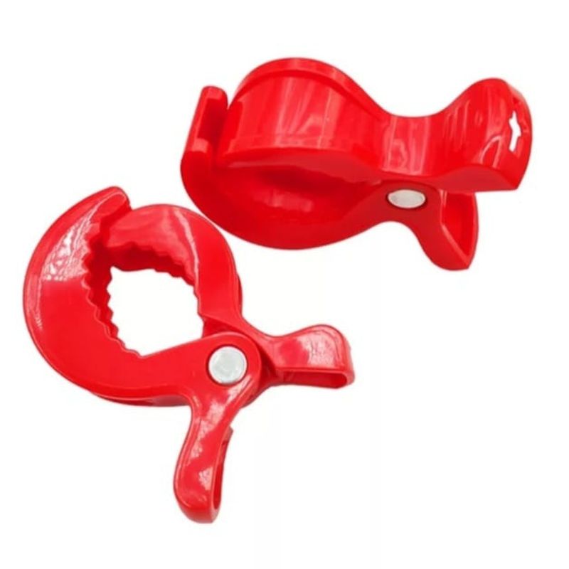 GENERICO - Pack 2 Pinzas Para Mantas Coche Bebe Sujeta Todo Rojo