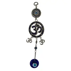 GENERICO - Colgante decorativo para pared o puerta de símbolo de Om y ojo turco azul