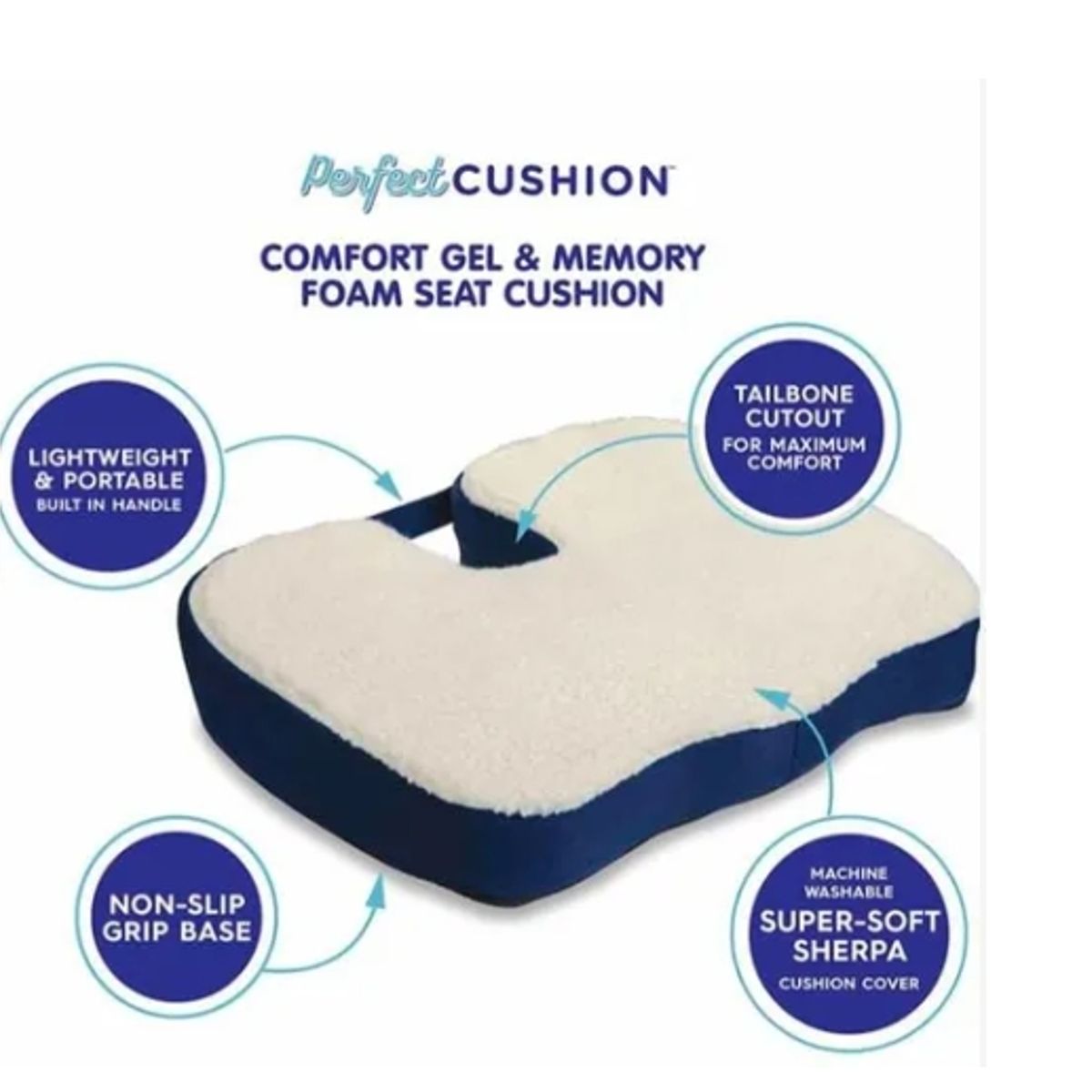 GENERICO - Cojín Asiento De Gel Alivia Dolor De Espalda Ergonomico