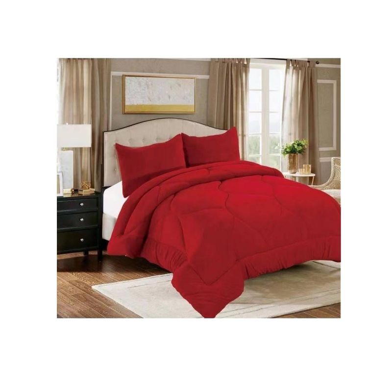 ANNGEBUT - Cobertor Sherpa King Color Burdeo