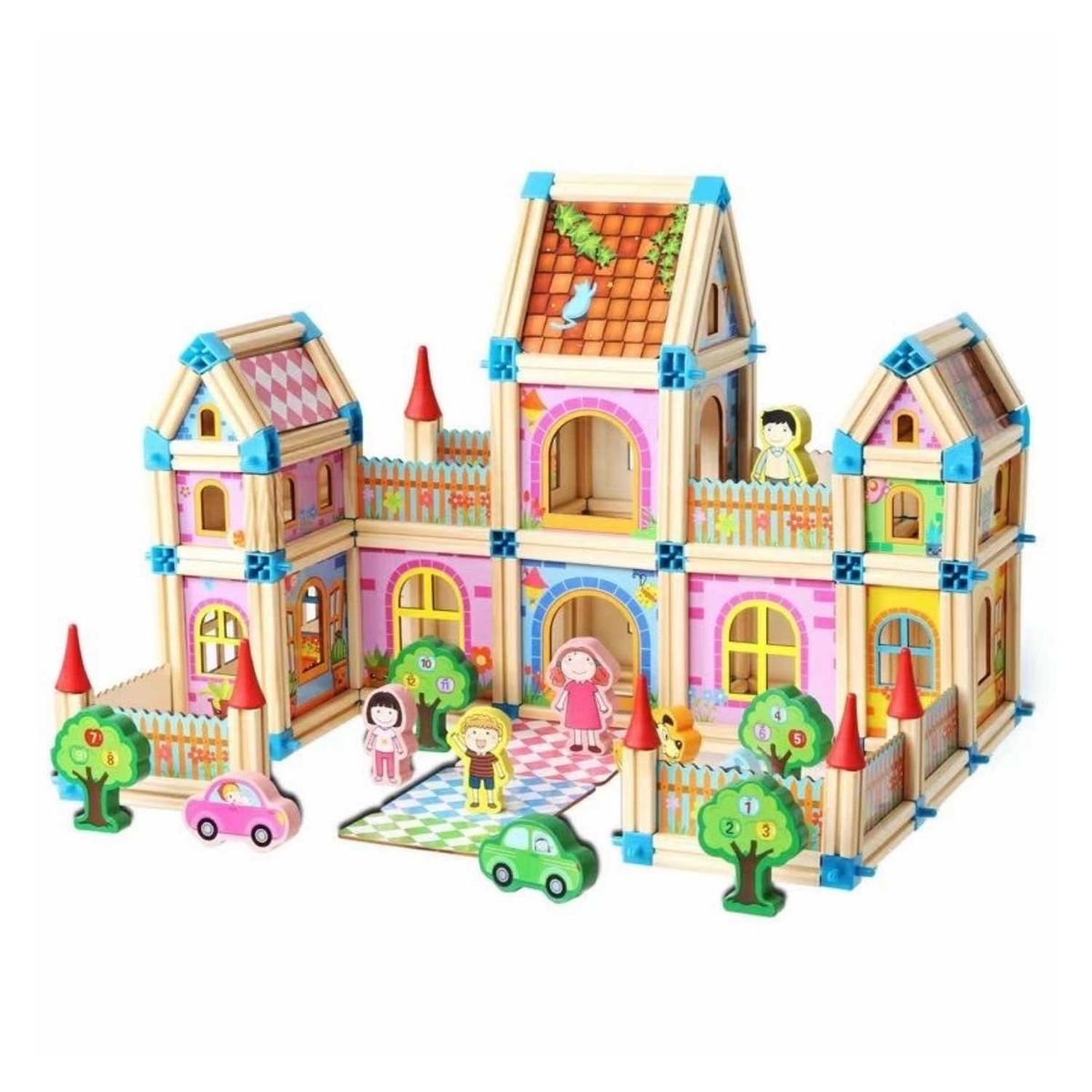 GENERICO - Bloques de madera 128 piezas