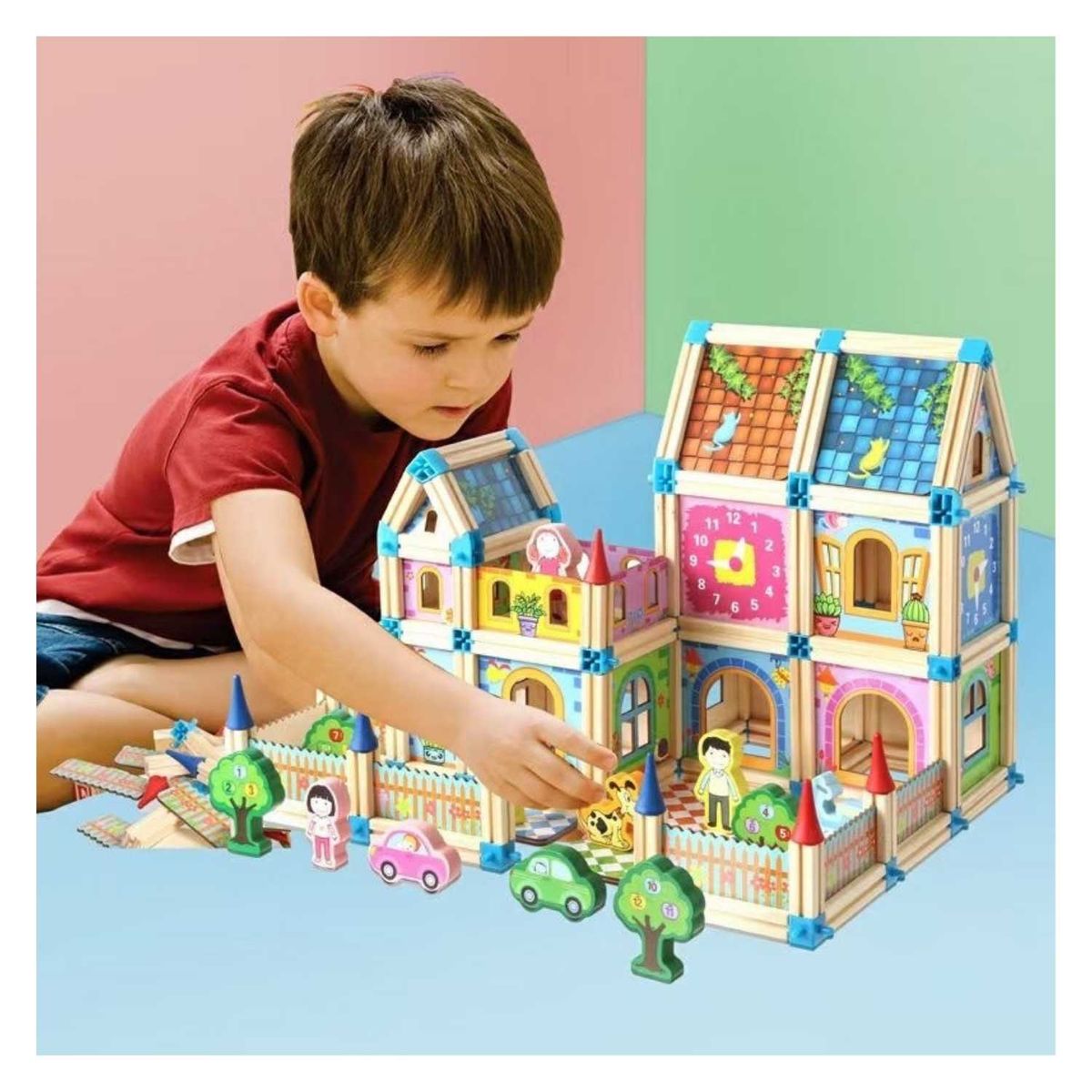 GENERICO - Bloques de madera 128 piezas