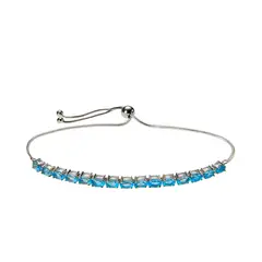 ALYN B JOYAS - Pulsera de Plata 925 con gemas de Topacio London 5 mm