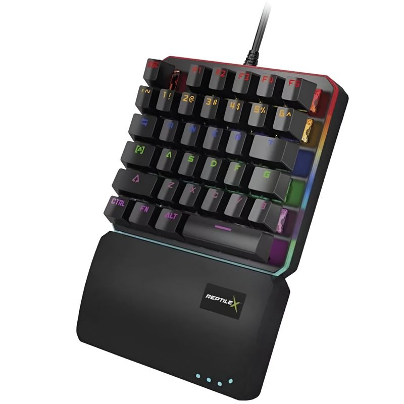 REPTILEX - Teclado Gamer de una mano Mecanico RGB Backlighting Rx0015 - Negro