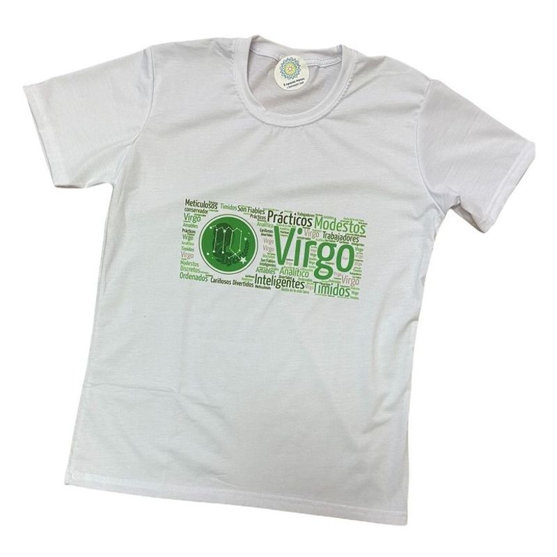 GENERICO - Polera Blanca Unisex - Línea Zodiacal - Signo Virgo