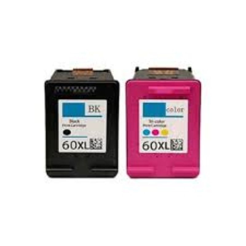 GTC - PACK 2 TINTA COLOR Y NEGRO  HP 60 XL  ALTERNATIVO