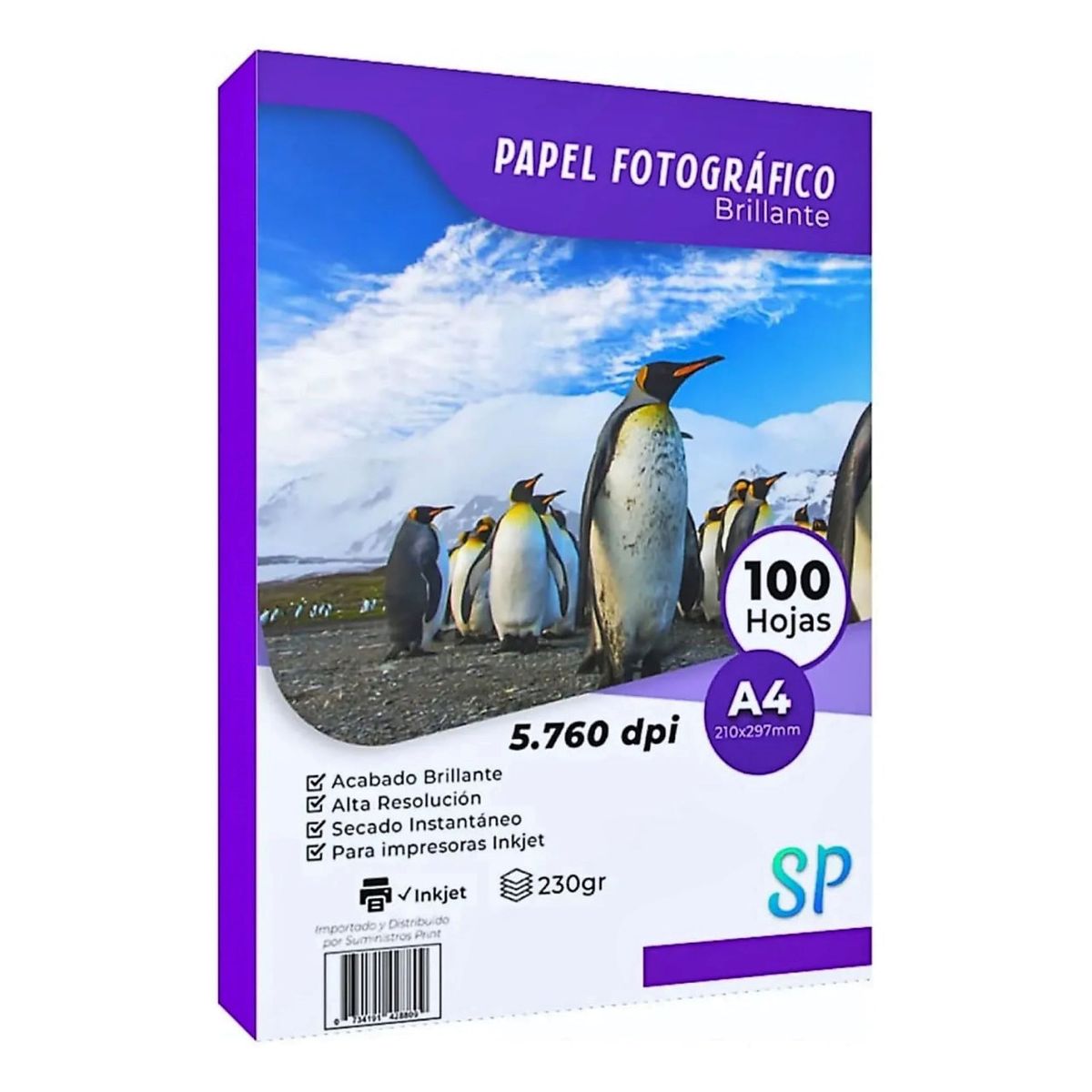 GENERICO - Papel Fotográfico Glossy 230 g A4 X 100 Hojas Alto Brillo