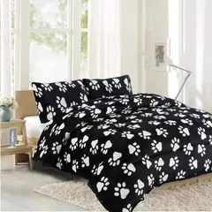 GENERICO - Cobertor Chiporro Plaza y Media - Negro Patitas