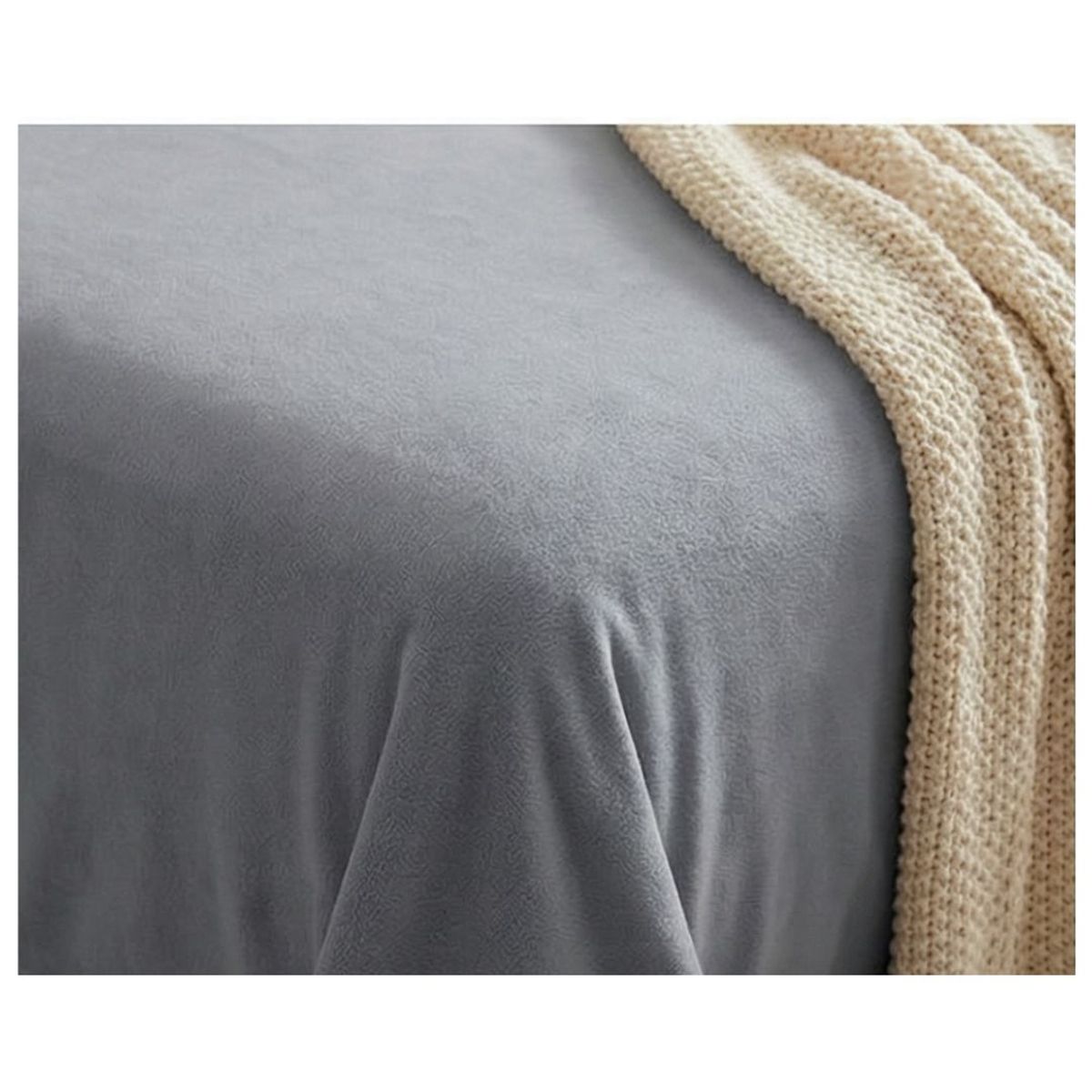 GENERICO - Juego de Sábanas Polar Unicolor King - Gris