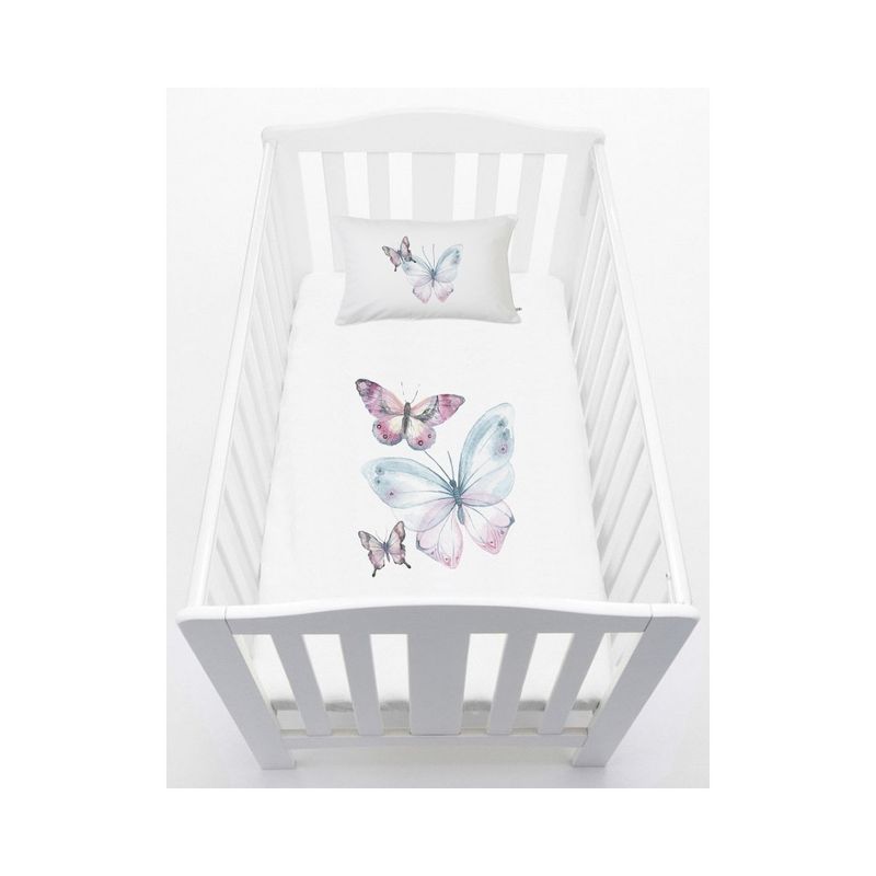 TUYO PRINT - Cubreplumon Pack and Play Mariposas Rosadas