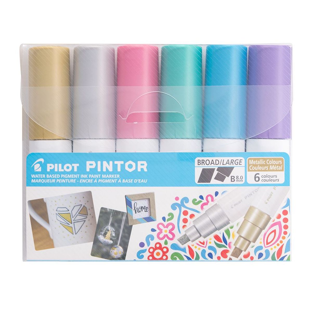 PILOT - PINTOR SET PUNTA BISELADA COLORES METÁLICOS