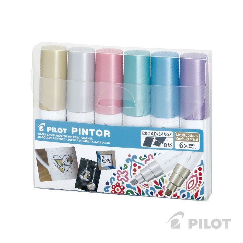 PILOT - PINTOR SET PUNTA BISELADA COLORES METÁLICOS