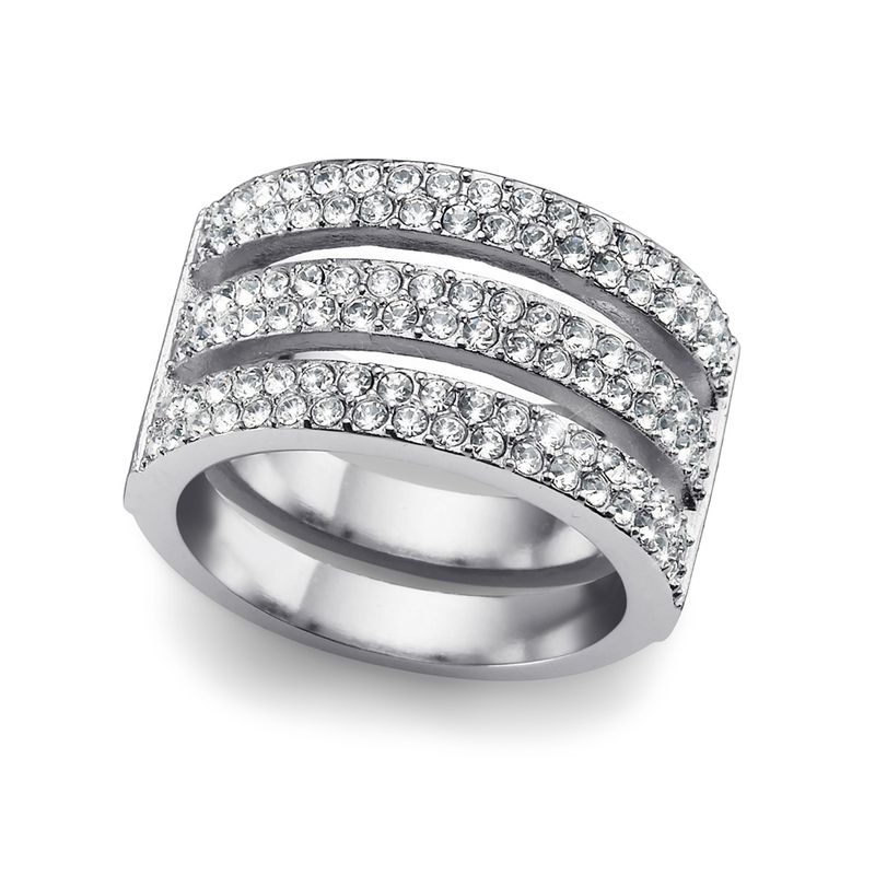 OLIVER WEBER - Anillo Index rodio cristal XL