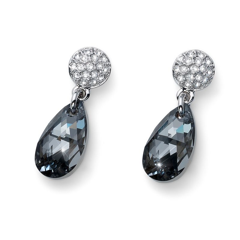 OLIVER WEBER - Pendientes Shimmer rodio silver night