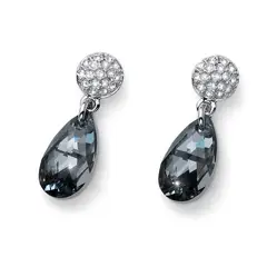 OLIVER WEBER - Pendientes Shimmer rodio silver night