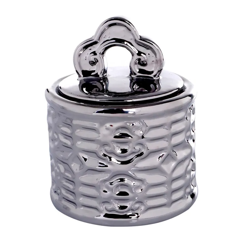 Joyero Decorativo Corona Silver con Tapa Plateado ...