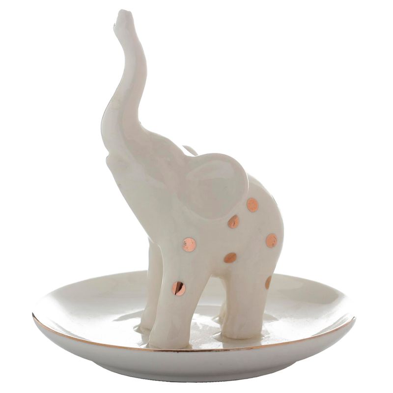 MALLORCA - Joyero Decorativo Elefante Plato Blanco