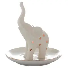 MALLORCA - Joyero Decorativo Elefante Plato Blanco