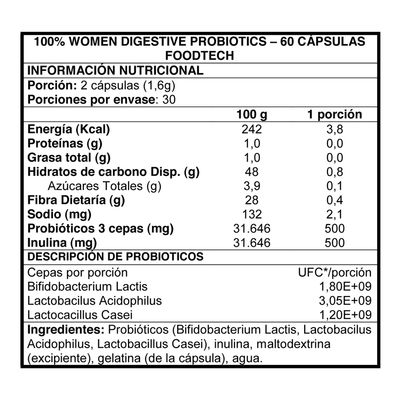 Imagen 2 del producto 100% Women Digestive Probiotics 60 caps -