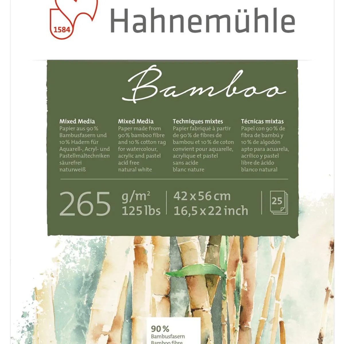 HAHNEMUHLE - Block Técnica Mixta Hahnemuhle Bamboo 265gr 42x56cm 25Hojas