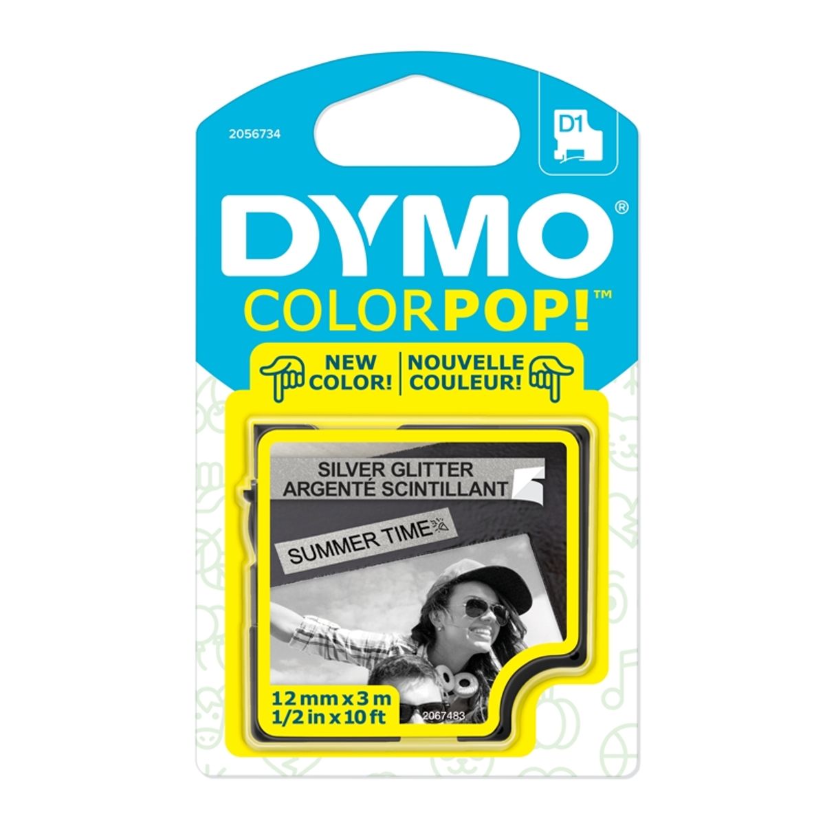 DYMO - Cinta Glitter Dymo 12mmx3m Negro/Plateado