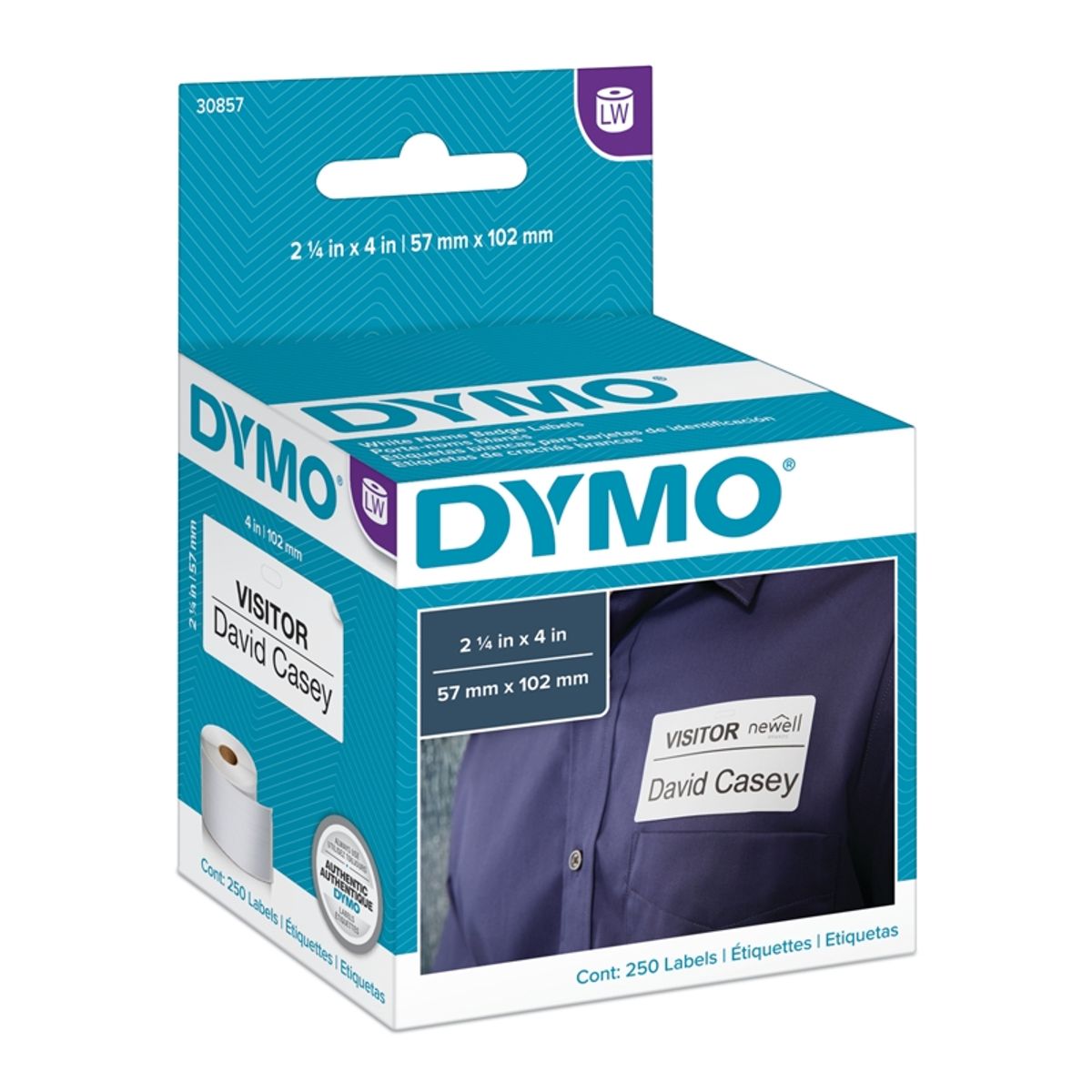 DYMO - Etiqueta para Nombres y Logos Dymo 250 Etiquetas