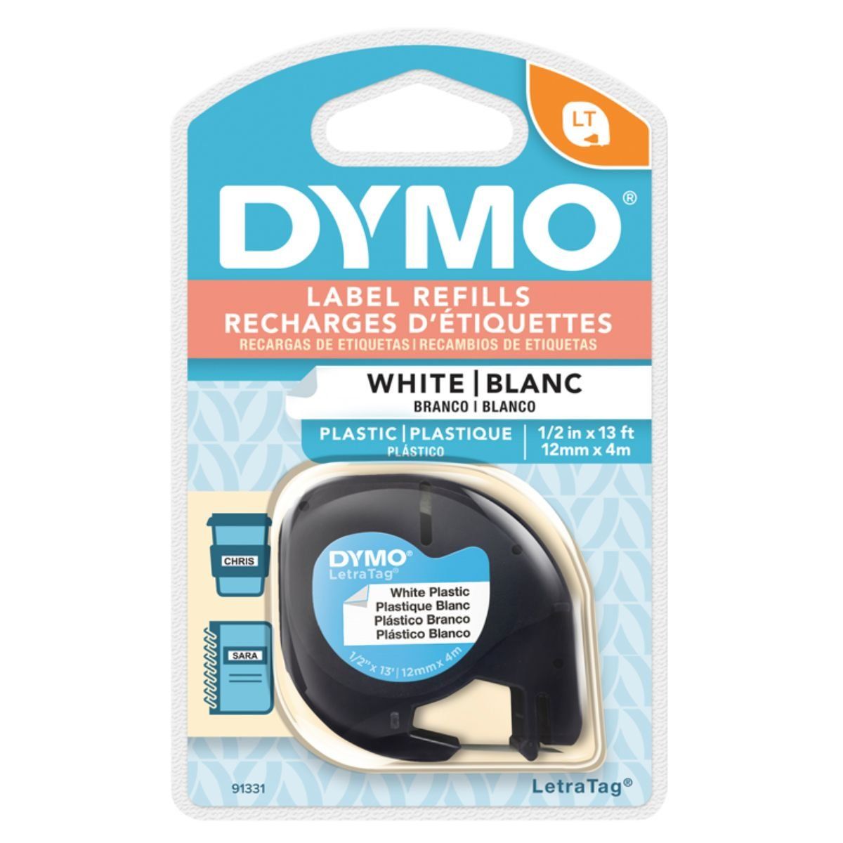 DYMO - Etiqueta Plastica Dymo Blanca 12mmx4m