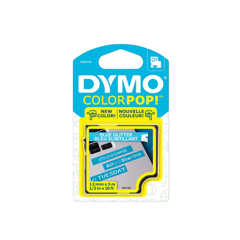 DYMO - Cinta Glitter Dymo 12mmx3m Blanco/Azul