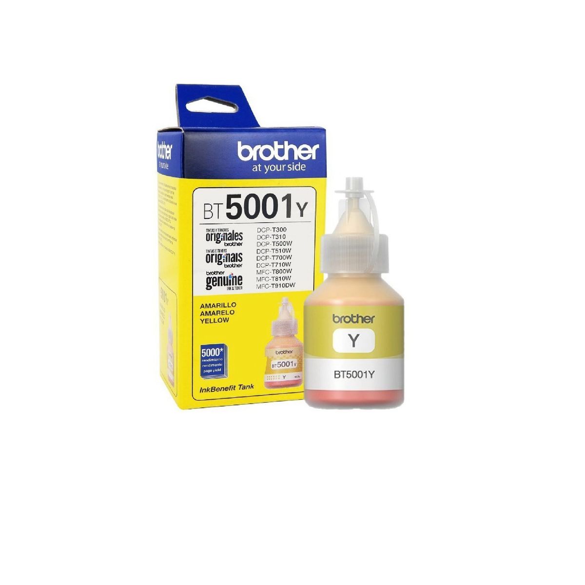 BROTHER - Tinta Botella Brother Bt5001y Amarillo 41ml 5000pag