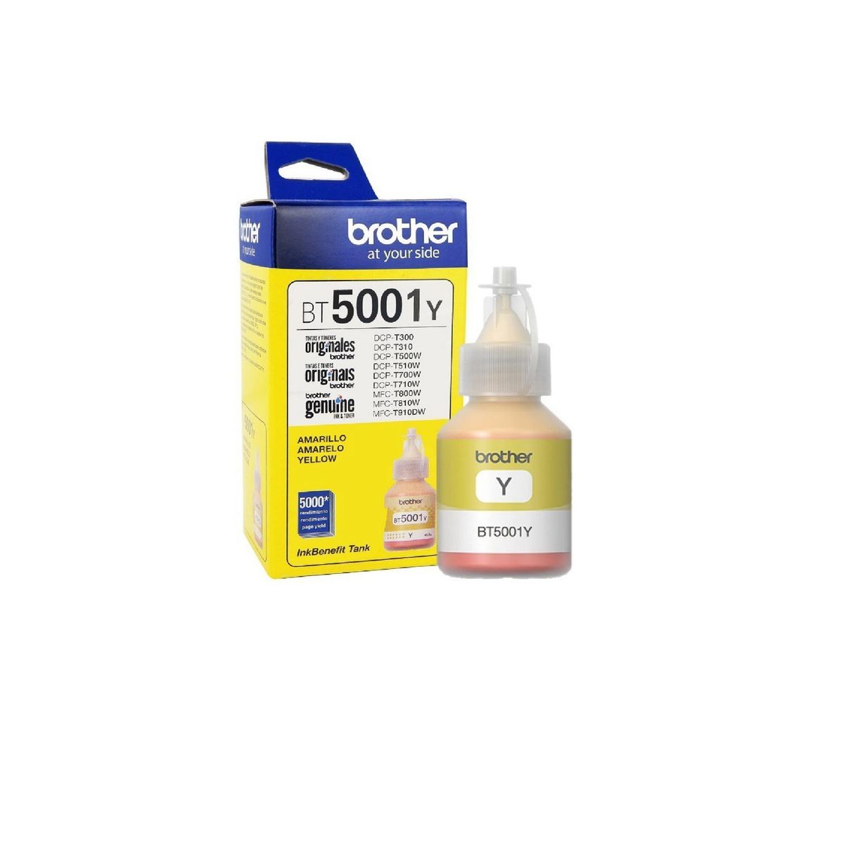 BROTHER - Tinta Botella Brother Bt5001y Amarillo 41ml 5000pag