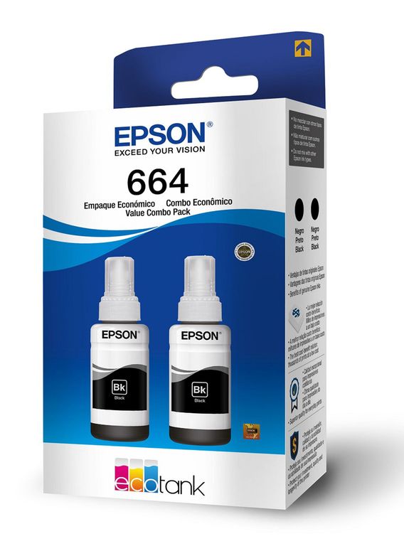 Tinta Epson 664 Pack 2 Unidades Color Negro T664120 EPSON EPSON