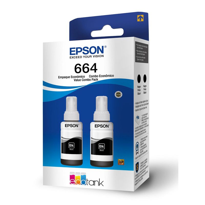 EPSON - Tinta Epson 664 Pack 2 Unidades Color Negro T664120 EPSON - Multicolor