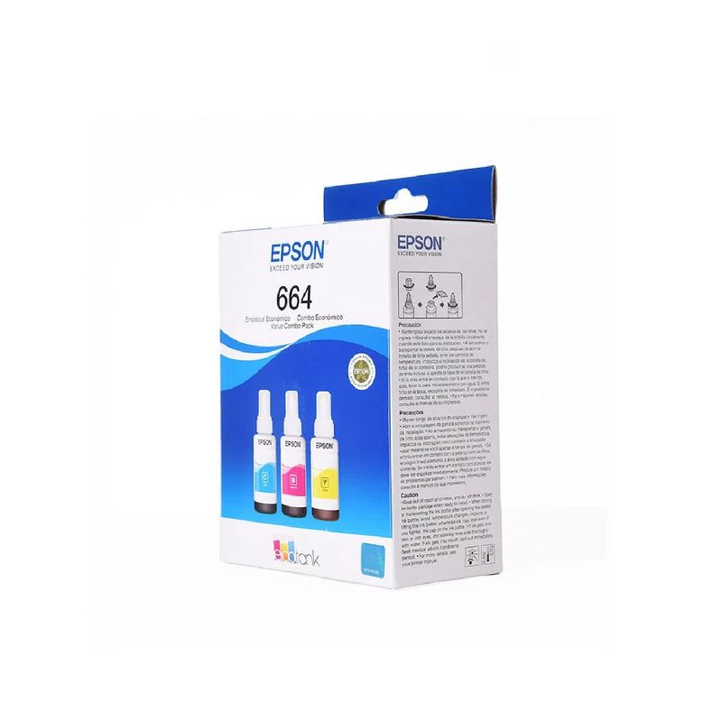 EPSON - Tinta Epson 664 Pack 3 Colores Cian Magenta Amarillo