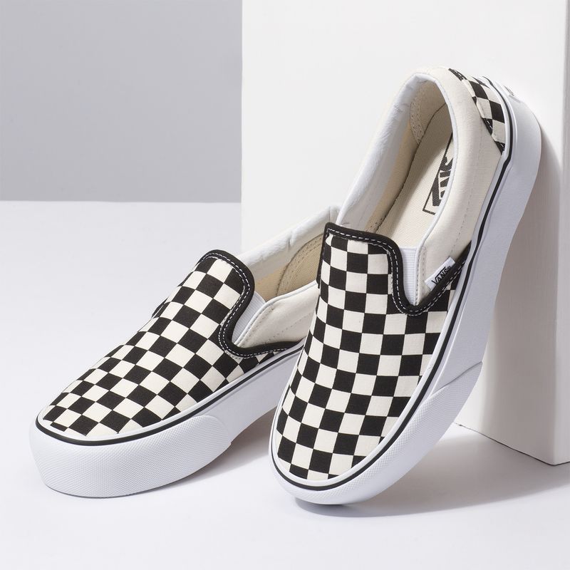 VANS - Zapatillas Unisex Slip-On Platform Checker Negra VANS